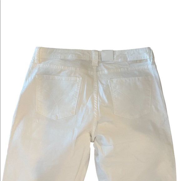 NWT Calvin Klein white crop straight leg cotton blend zipper closure pant size 8 - Picture 11 of 12